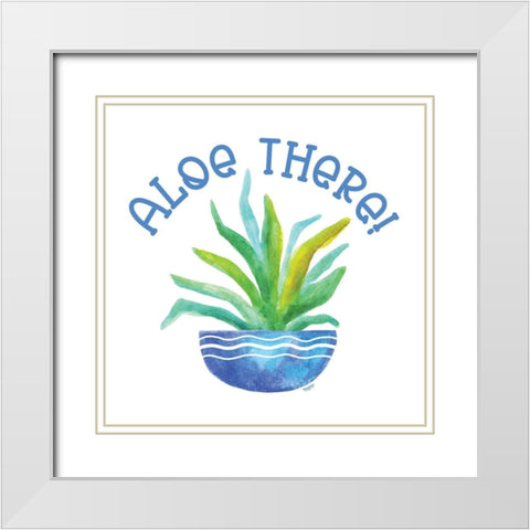 Playful Cactus V White Modern Wood Framed Art Print with Double Matting by Reed, Tara