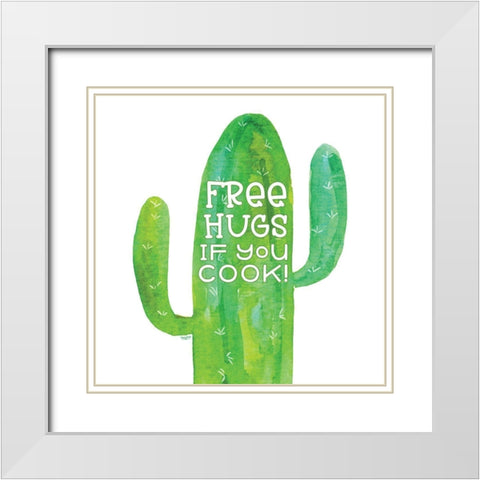 Playful Cactus VI White Modern Wood Framed Art Print with Double Matting by Reed, Tara