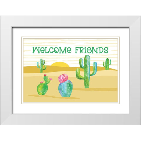 Playful Cactus VIII White Modern Wood Framed Art Print with Double Matting by Reed, Tara
