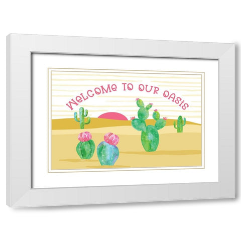 Playful Cactus IX White Modern Wood Framed Art Print with Double Matting by Reed, Tara