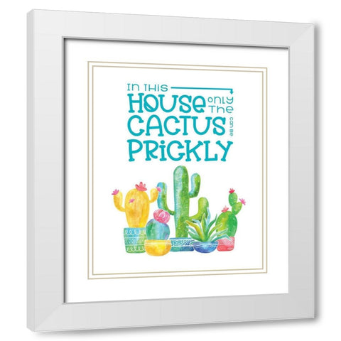 Playful Cactus XI White Modern Wood Framed Art Print with Double Matting by Reed, Tara