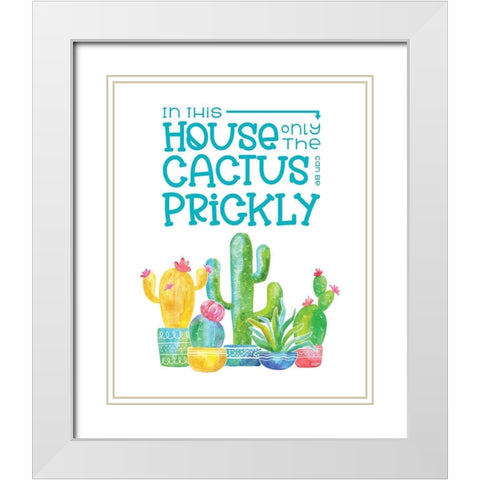 Playful Cactus XI White Modern Wood Framed Art Print with Double Matting by Reed, Tara