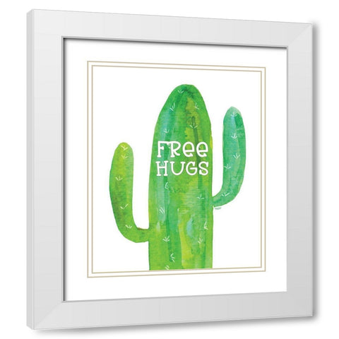 Playful Cactus XII White Modern Wood Framed Art Print with Double Matting by Reed, Tara