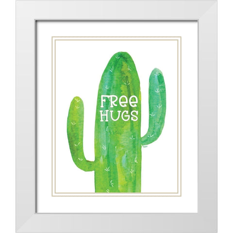 Playful Cactus XII White Modern Wood Framed Art Print with Double Matting by Reed, Tara