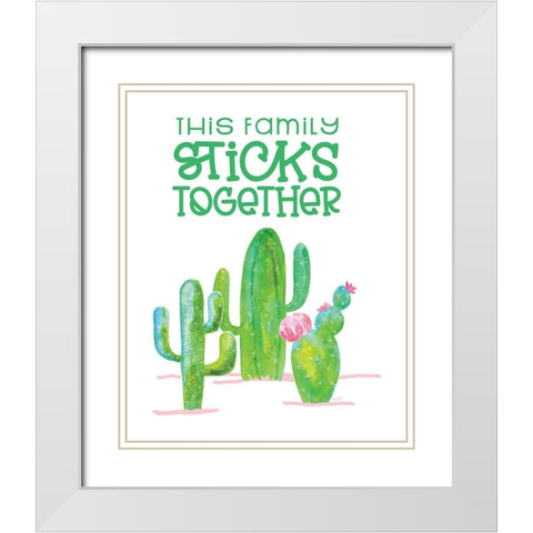 Playful Cactus XIII White Modern Wood Framed Art Print with Double Matting by Reed, Tara