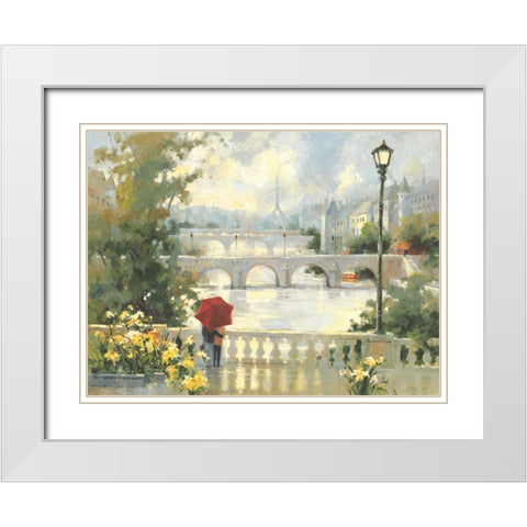 Paris Mist White Modern Wood Framed Art Print with Double Matting by Simandle, Marilyn