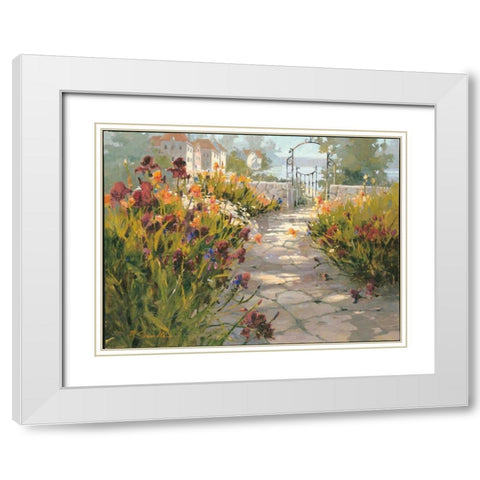 Italian Village White Modern Wood Framed Art Print with Double Matting by Simandle, Marilyn