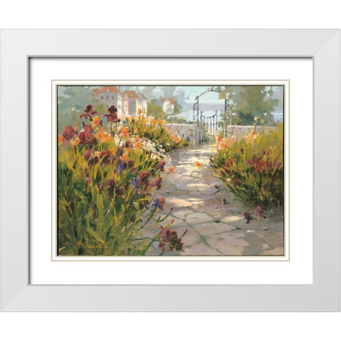 Italian Village White Modern Wood Framed Art Print with Double Matting by Simandle, Marilyn