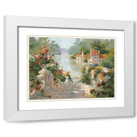 Italian Harbour White Modern Wood Framed Art Print with Double Matting by Simandle, Marilyn