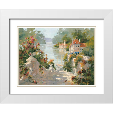 Italian Harbour White Modern Wood Framed Art Print with Double Matting by Simandle, Marilyn
