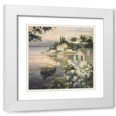 Tranquil Bay White Modern Wood Framed Art Print with Double Matting by Simandle, Marilyn
