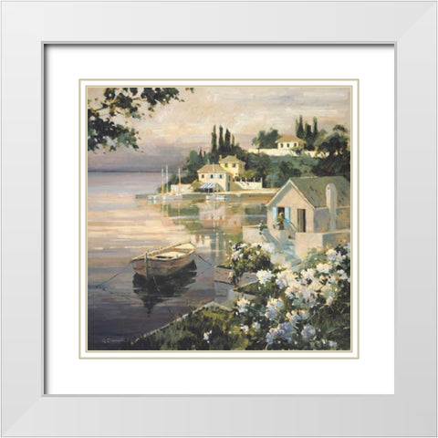 Tranquil Bay White Modern Wood Framed Art Print with Double Matting by Simandle, Marilyn