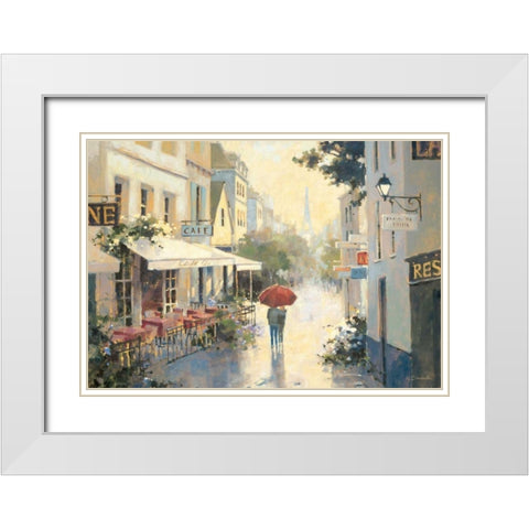 Cafe de Ville White Modern Wood Framed Art Print with Double Matting by Simandle, Marilyn