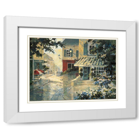 Village Florist White Modern Wood Framed Art Print with Double Matting by Simandle, Marilyn