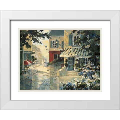 Village Florist White Modern Wood Framed Art Print with Double Matting by Simandle, Marilyn