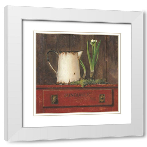 Jonquille White Modern Wood Framed Art Print with Double Matting by Fisk, Arnie