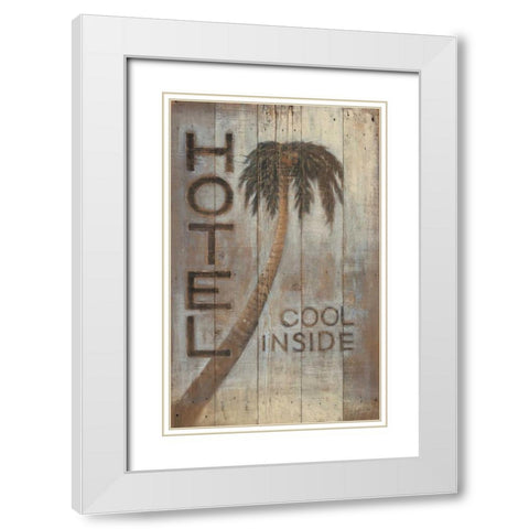 Palm Hotel White Modern Wood Framed Art Print with Double Matting by Fisk, Arnie