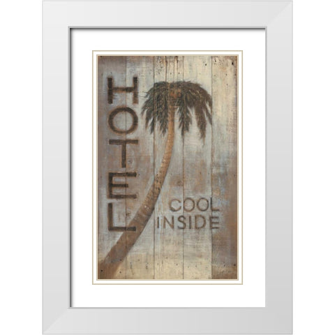 Palm Hotel White Modern Wood Framed Art Print with Double Matting by Fisk, Arnie