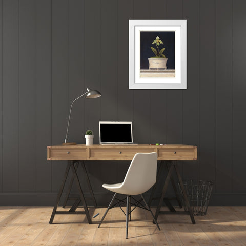 Chartreuse Sugar Orchid White Modern Wood Framed Art Print with Double Matting by Fisk, Arnie