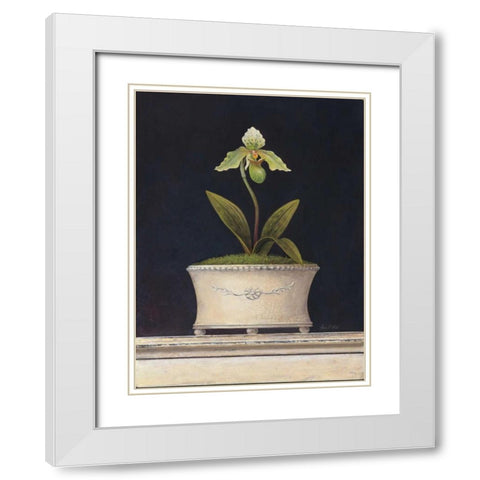 Chartreuse Sugar Orchid White Modern Wood Framed Art Print with Double Matting by Fisk, Arnie