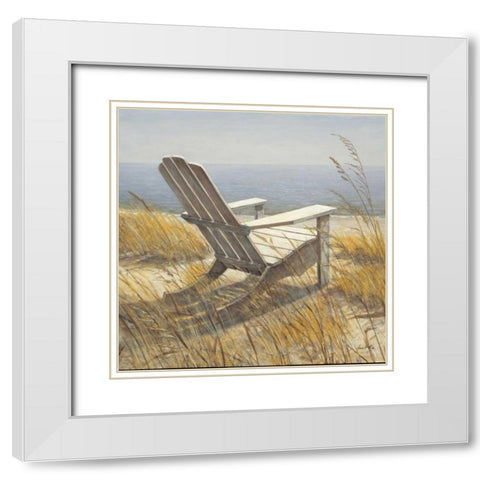 Shoreline Chair White Modern Wood Framed Art Print with Double Matting by Fisk, Arnie