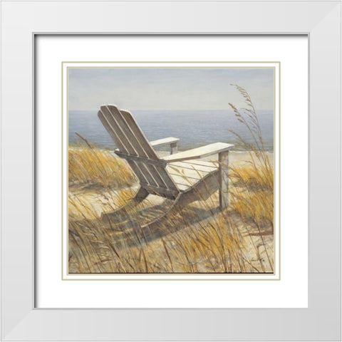Shoreline Chair White Modern Wood Framed Art Print with Double Matting by Fisk, Arnie