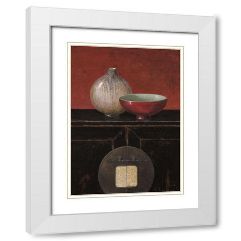 Asian Armoire - Noir White Modern Wood Framed Art Print with Double Matting by Fisk, Arnie