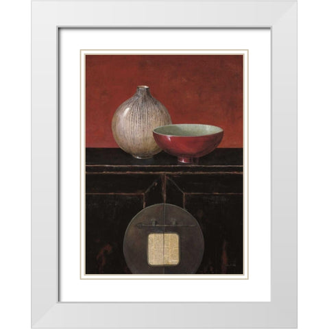 Asian Armoire - Noir White Modern Wood Framed Art Print with Double Matting by Fisk, Arnie