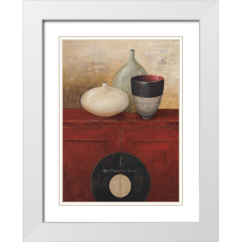 Asian Armoire - Rouge White Modern Wood Framed Art Print with Double Matting by Fisk, Arnie