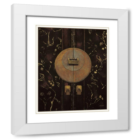 Mystic Bird Armoire White Modern Wood Framed Art Print with Double Matting by Fisk, Arnie