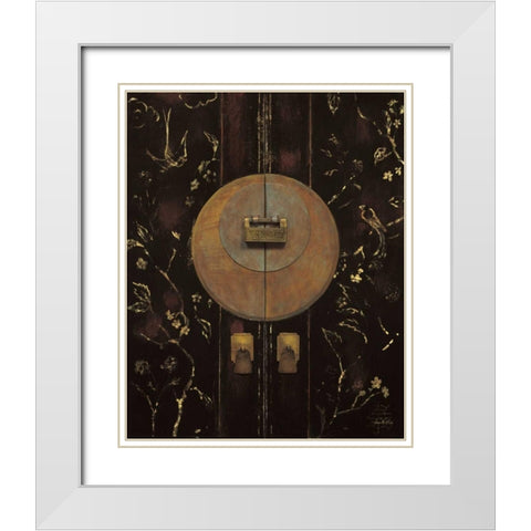 Mystic Bird Armoire White Modern Wood Framed Art Print with Double Matting by Fisk, Arnie