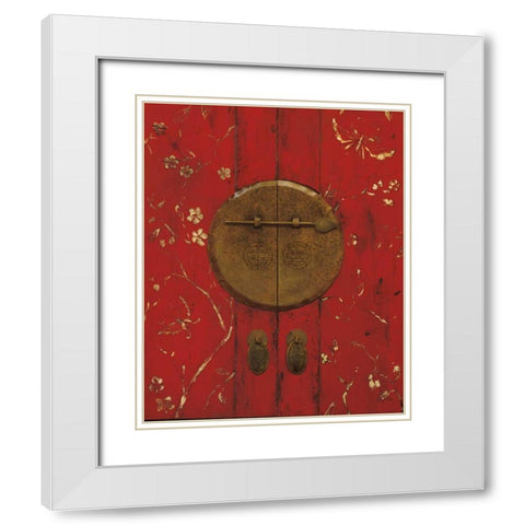 Apple Blossom Armoire White Modern Wood Framed Art Print with Double Matting by Fisk, Arnie