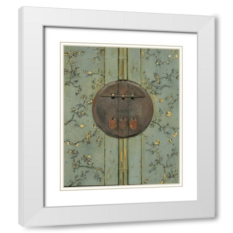 Cherry Blossom Armoire White Modern Wood Framed Art Print with Double Matting by Fisk, Arnie