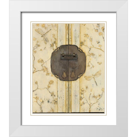 Dragonfly Armoire White Modern Wood Framed Art Print with Double Matting by Fisk, Arnie