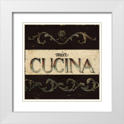 Mia Cucina Plaque White Modern Wood Framed Art Print with Double Matting by Fisk, Arnie