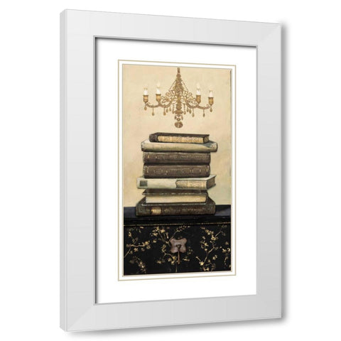 Book Story 1 White Modern Wood Framed Art Print with Double Matting by Fisk, Arnie