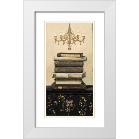 Book Story 1 White Modern Wood Framed Art Print with Double Matting by Fisk, Arnie