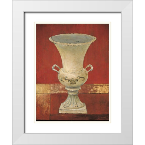 Urn 1 White Modern Wood Framed Art Print with Double Matting by Fisk, Arnie