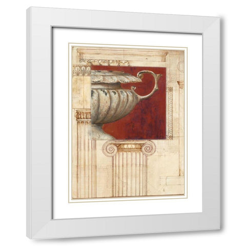 Classic Urn White Modern Wood Framed Art Print with Double Matting by Fisk, Arnie