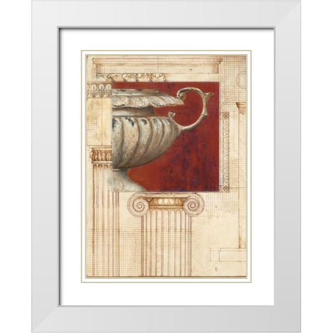 Classic Urn White Modern Wood Framed Art Print with Double Matting by Fisk, Arnie