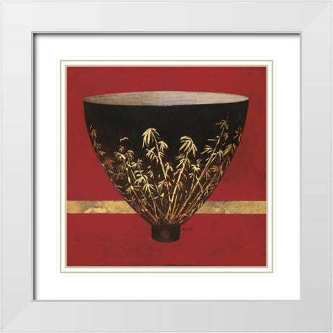 Bamboo Bowl  White Modern Wood Framed Art Print with Double Matting by Fisk, Arnie