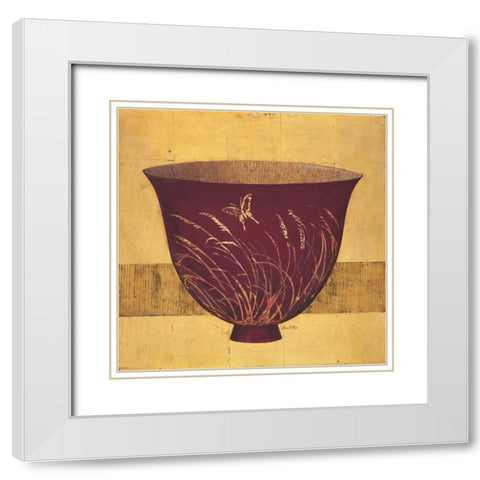 Butterfly Bowl  White Modern Wood Framed Art Print with Double Matting by Fisk, Arnie