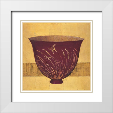 Butterfly Bowl  White Modern Wood Framed Art Print with Double Matting by Fisk, Arnie