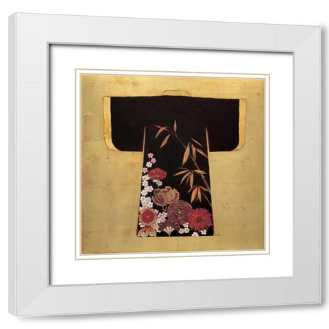 Gilded Kimono  White Modern Wood Framed Art Print with Double Matting by Fisk, Arnie