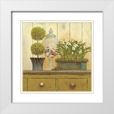 Vintage Garden 3 White Modern Wood Framed Art Print with Double Matting by Fisk, Arnie