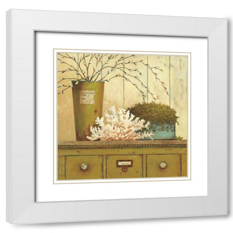 Vintage Garden 1 White Modern Wood Framed Art Print with Double Matting by Fisk, Arnie