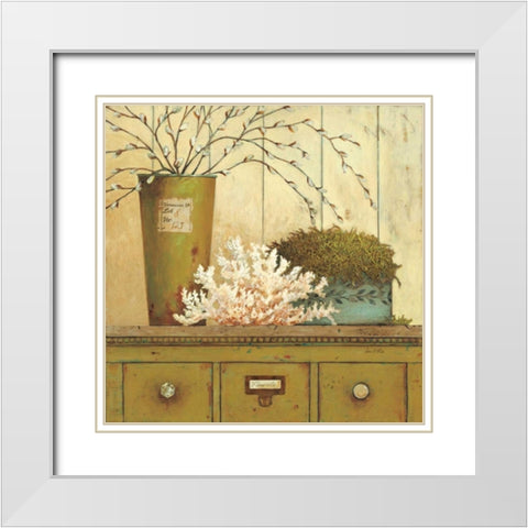 Vintage Garden 1 White Modern Wood Framed Art Print with Double Matting by Fisk, Arnie