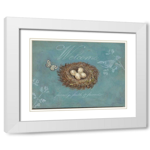 Welcome White Modern Wood Framed Art Print with Double Matting by Fisk, Arnie