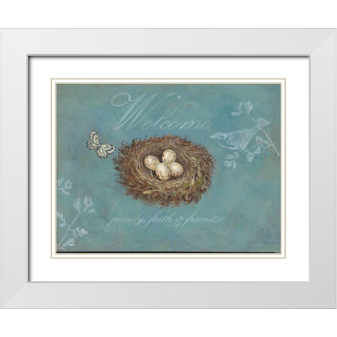 Welcome White Modern Wood Framed Art Print with Double Matting by Fisk, Arnie