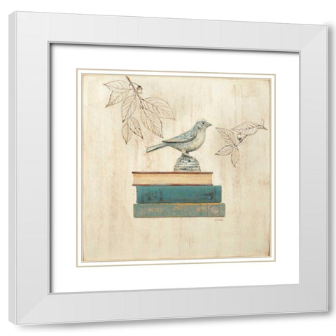 Aviary Library White Modern Wood Framed Art Print with Double Matting by Fisk, Arnie